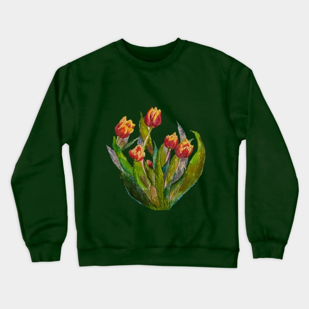 Triangular Tulip Spray Crewneck Sweatshirt by Peaceful Pigments